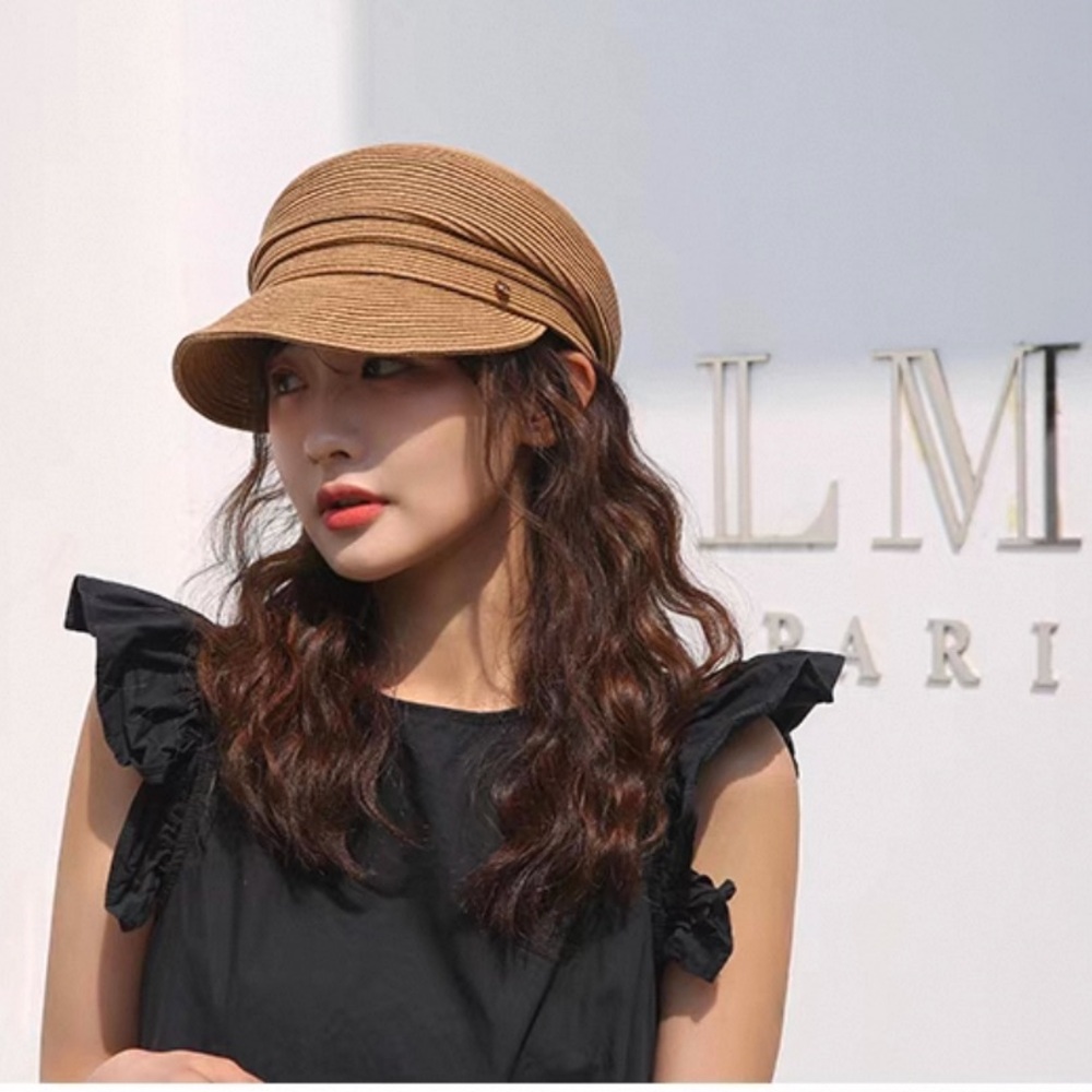 NWOT Straw Tan Cap - Picture 1 of 5